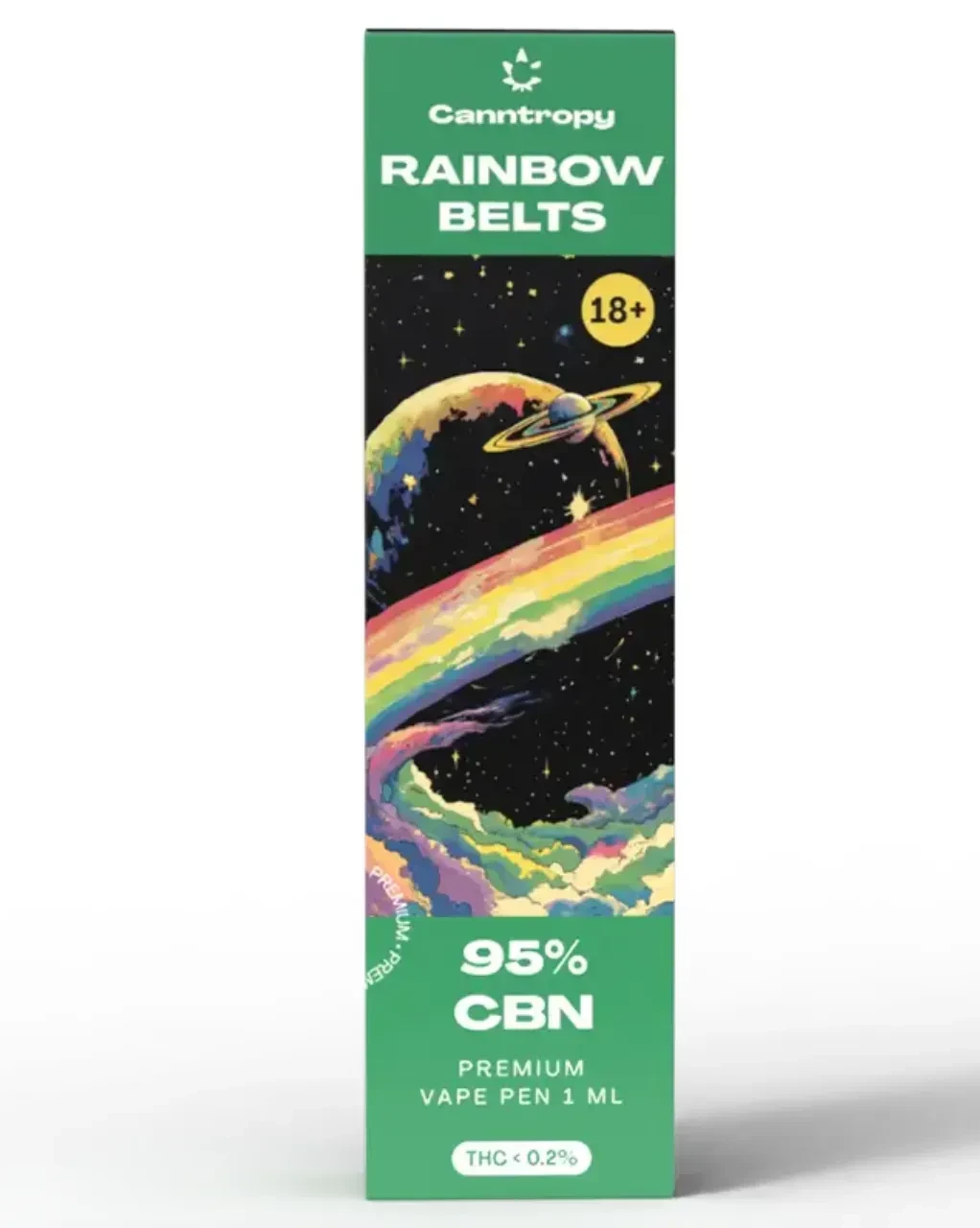 🌿 Одноразовий інгалятор Canntropy Rainbow Belts | 1 мл | 95%, фото 1