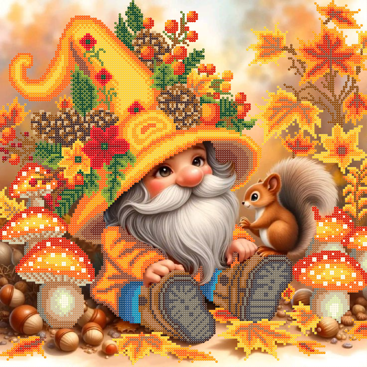 Схема для вишивки бісером ,, Гномік осінь,, Сб-3-171, фото 1