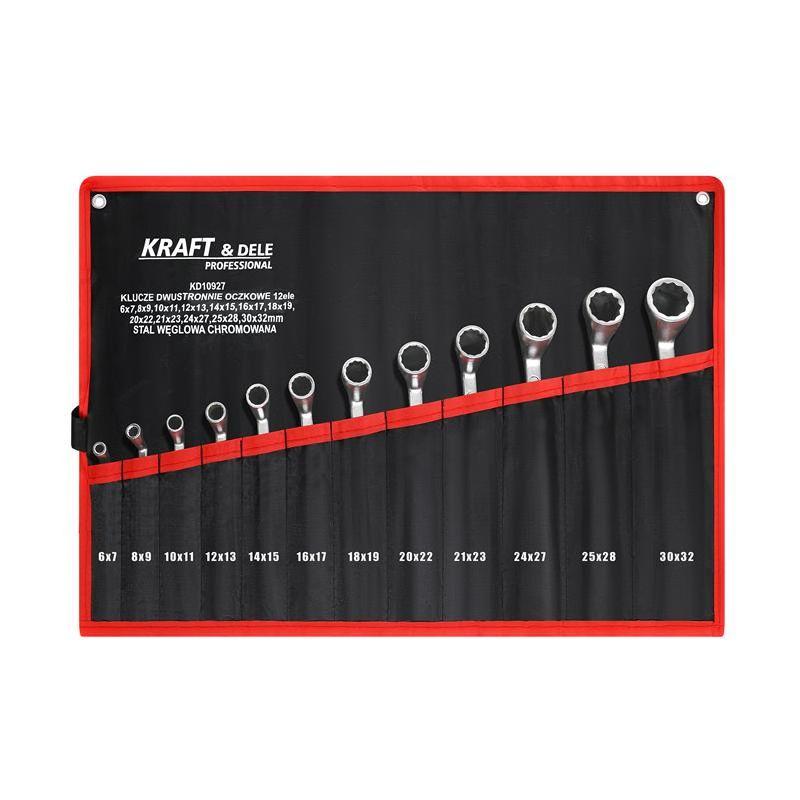 Гайкові-накидні ключі для механіків 12шт, 6-32мм Kraft&Dele KD10927 гайкові-накидні ключі набір, фото 1