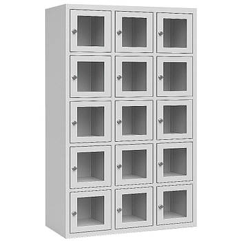 Металеві локери шафи ШЯ/С-400/3-5 з прозорими дверцятами