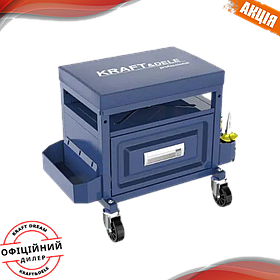 Табурет на колесах з полицею для інструментів 70x38x43см Kraft&Dele KD10761 табуретка з органайзером