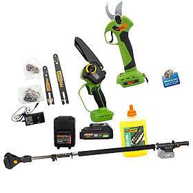 Комплект акумуляторного інструменту Procraft пилка PKA-44 + секатор ES-28Li + подовжувач EP-2.0 + олива.