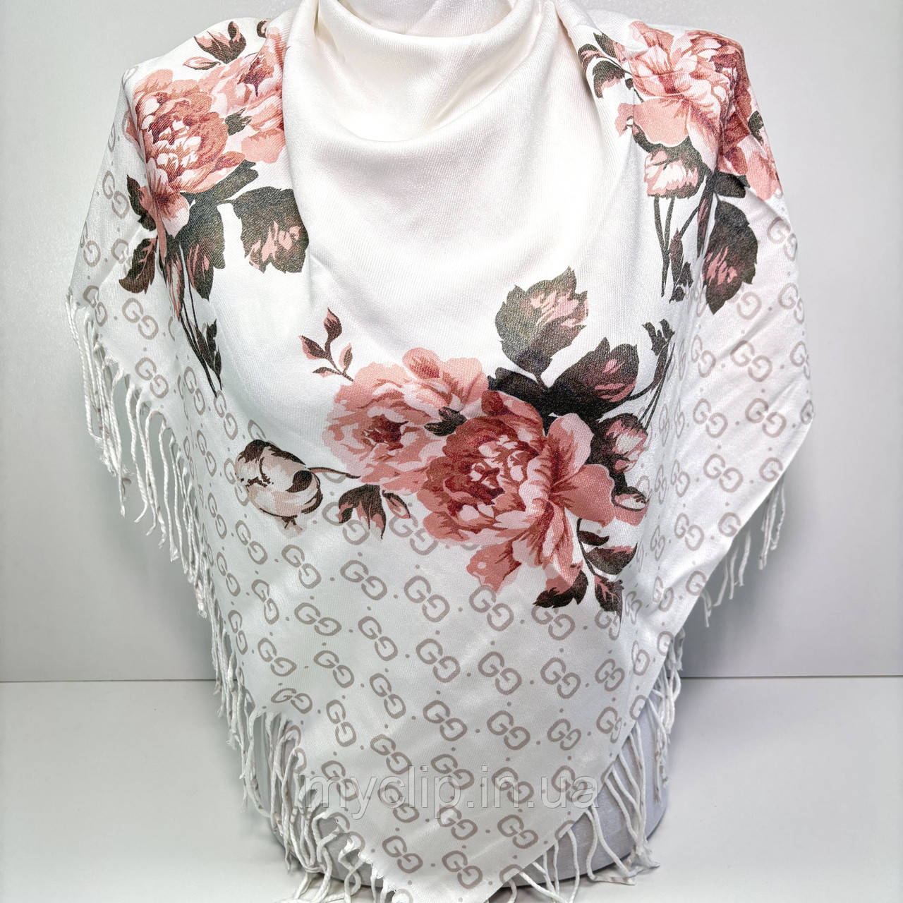 Платок шарф Gucci Гучі. Зимова тепла кашемірова хустка, фото 1