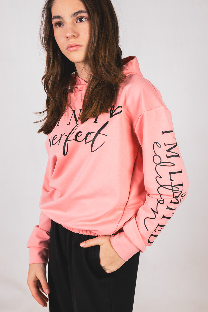 Джемпер підлітковий для дівчинки з каптуром двунитка, фото 1