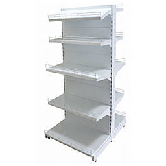 Стелаж двосторонній 1900х600 мм, приставний торговий стелаж, стелаж для промтоварів, стелаж для іграшок, стелаж для взуття