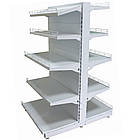 Стелаж двосторонній 1900х950 мм, приставний торговий стелаж, стелаж для промтоварів, стелаж для іграшок, стелаж для взуття, фото 4