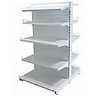 Стелаж двосторонній 1900х950 мм, приставний торговий стелаж, стелаж для промтоварів, стелаж для іграшок, стелаж для взуття, фото 7