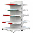 Стелаж двосторонній 1900х1200 мм, приставний торговий стелаж, стелаж для промтоварів, стелаж для іграшок, стелаж для взуття, фото 4