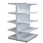 Стелаж двосторонній 1900х1200 мм, приставний торговий стелаж, стелаж для промтоварів, стелаж для іграшок, стелаж для взуття, фото 3