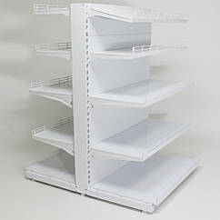 Стелаж двосторонній 1900х1200 мм, приставний торговий стелаж, стелаж для промтоварів, стелаж для іграшок, стелаж для взуття