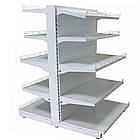 Стелаж двосторонній 1900х1200 мм, приставний торговий стелаж, стелаж для промтоварів, стелаж для іграшок, стелаж для взуття, фото 5