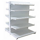 Стелаж двосторонній 1900х1200 мм, приставний торговий стелаж, стелаж для промтоварів, стелаж для іграшок, стелаж для взуття, фото 6