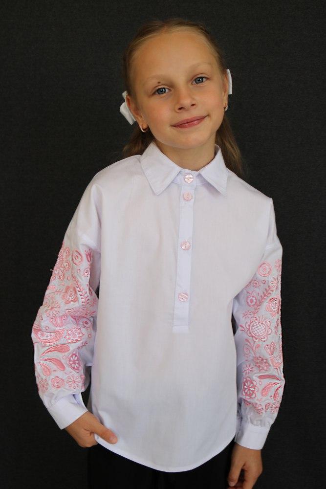 Вишита блуза "Лада" з рожевою вишивкою, фото 1