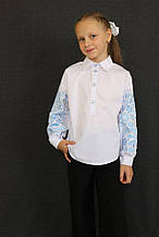 Вишита блуза "Лада" з блакитною вишивкою