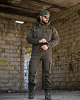 Тактичний демісезонний костюм на флісі олива, Військовий водовідштовхувальний костюм softshell олива, oyi scv woq