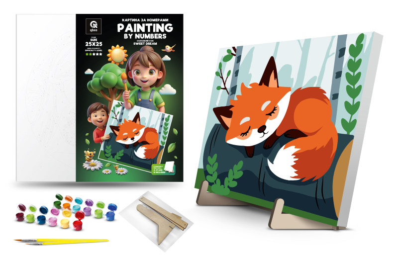 Набір для розпису по номерах 25х25 см QB900-079 "Солодкий Сон" qbee, фото 1