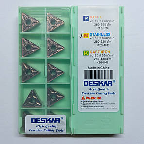 TNMG160408-MA LF6118 DESKAR (Сталь, Нержавіюча сталь) Твердосплавна пластина, фото 2