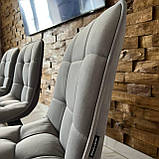 М'який стілець GARDA зі спинкою з ніжно-сірого велюру люкс на металевому чорному каркасі, фото 9