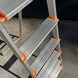 Драбина стрем'янка алюмінієва одностороння на 6 сходинок, фото 3