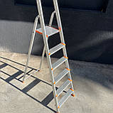 Драбина стрем'янка алюмінієва одностороння на 6 сходинок, фото 4