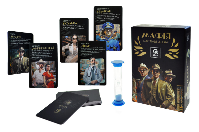 Настільна гра QB701-001 "Мафія" з пісочним годинником qbee, фото 1