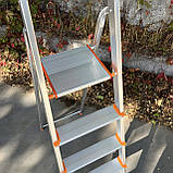 Драбина стрем'янка алюмінієва одностороння на 6 сходинок, фото 7