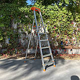 Драбина стрем'янка алюмінієва одностороння на 6 сходинок, фото 9