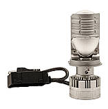 Міні Лед лінзи H4 KELVIN 60W 12V 6000K 8000Lm Світлодіодні лампи з лінзою, фото 2