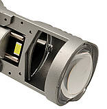 Міні Лед лінзи H4 KELVIN 60W 12V 6000K 8000Lm Світлодіодні лампи з лінзою, фото 4