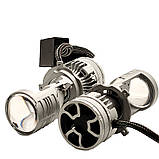 Міні Лед лінзи H4 KELVIN 60W 12V 6000K 8000Lm Світлодіодні лампи з лінзою, фото 6