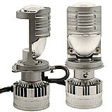 Міні Лед лінзи H4 KELVIN 60W 12V 6000K 8000Lm Світлодіодні лампи з лінзою, фото 9