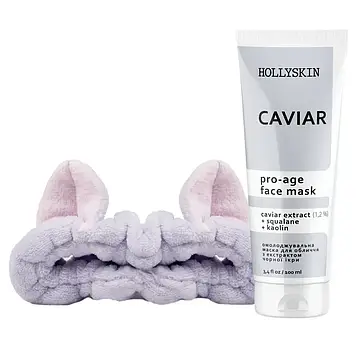 Маска для обличчя HOLLYSKIN Caviar Face Mask + Пов’язка косметична, 100 мл (0066h)