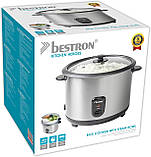 Велика рисоварка Bestron з кошиком для пароварки та функцією підтримання тепла, 2,8 л, 1000 Вт, нержавіюча сталь, срібло, фото 6