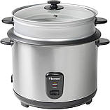 Велика рисоварка Bestron з кошиком для пароварки та функцією підтримання тепла, 2,8 л, 1000 Вт, нержавіюча сталь, срібло, фото 7
