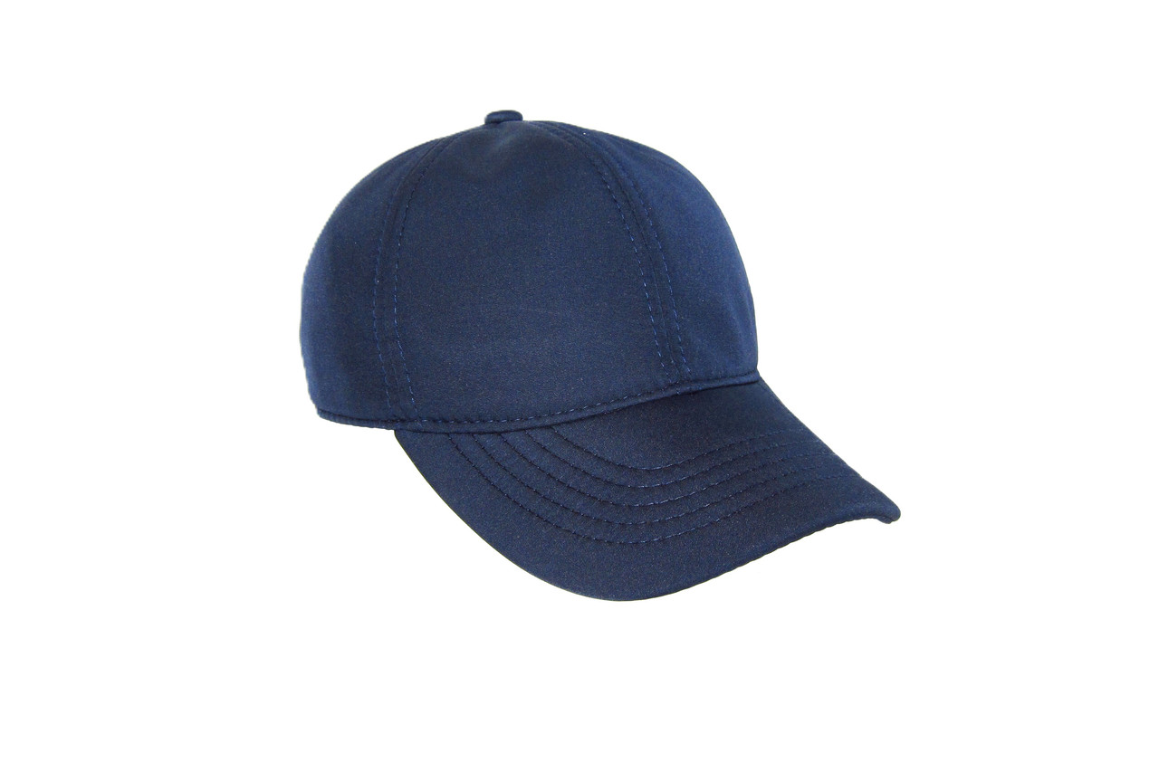 Кепка бейсболка синя осіння із софтшелу-плащівка на флісі з вушками  DAVANI 91005