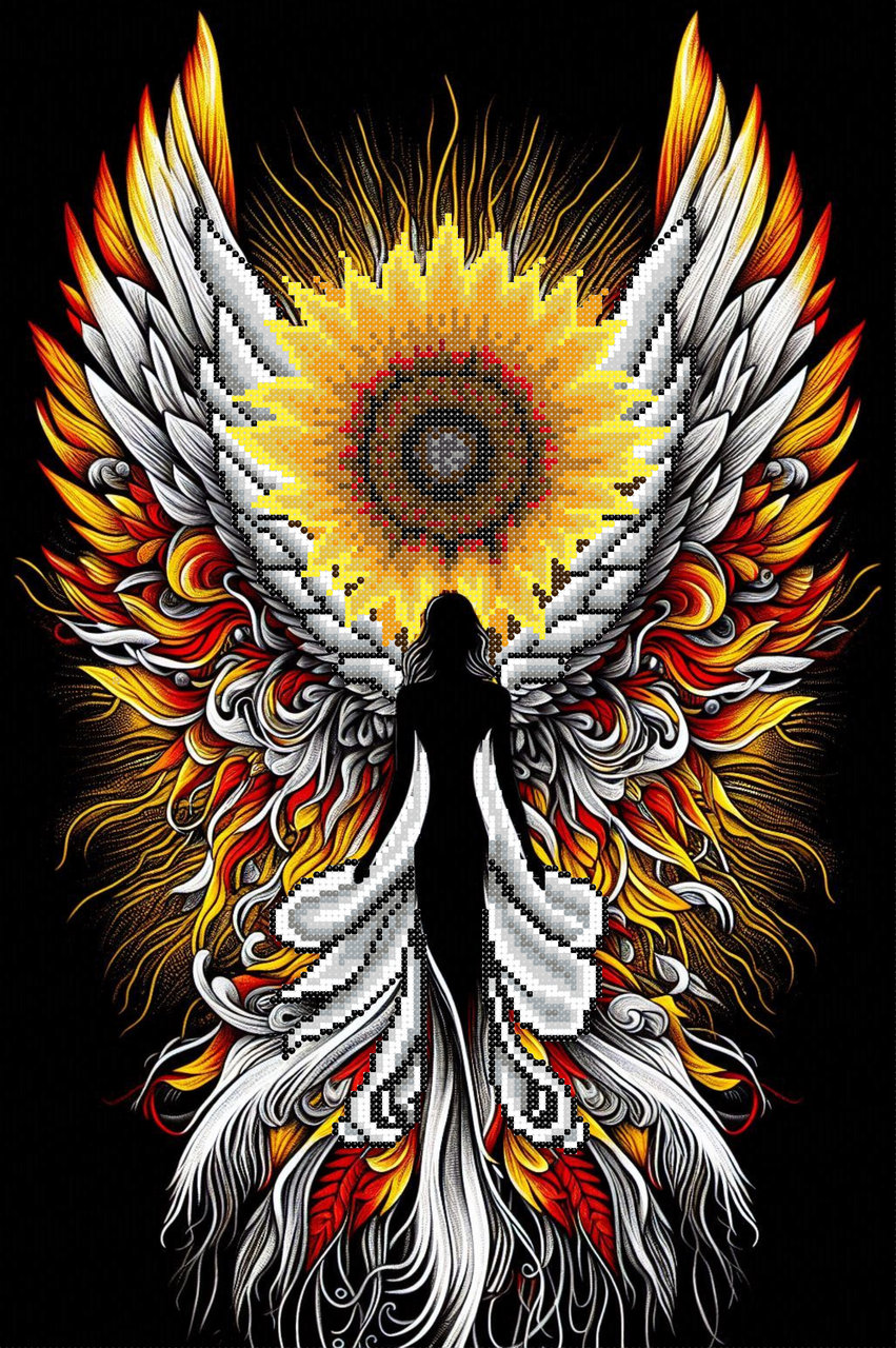 Схема для вишивки бісером ,, Янгол Cоняшник,,  Сб-3-168, фото 1