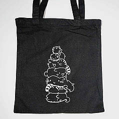 Сумка шоппер з малюнком на блискавці коттон