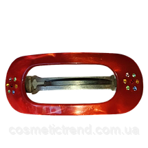 Шпилька-автомат червона з кольоровими стразами 128024 (Франція), фото 5