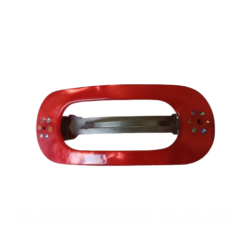 Шпилька-автомат червона з кольоровими стразами 128024 (Франція)