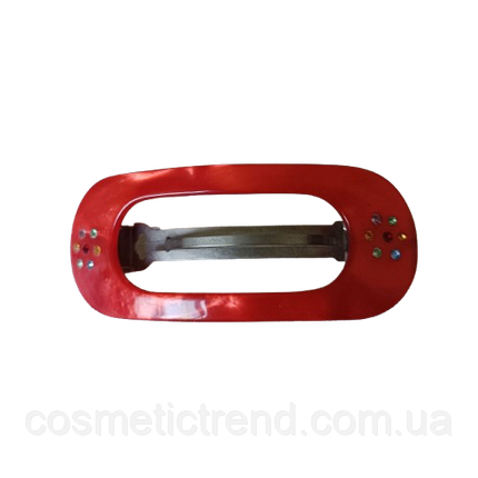 Шпилька-автомат червона з кольоровими стразами 128024 (Франція), фото 1