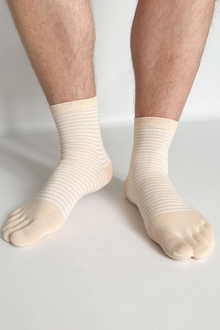 Шкарпетки з пальцями чоловічі Ahoy Apmi 37-43 бежевий, фото 1