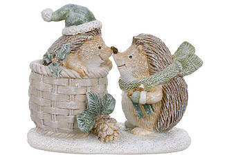 Новорічна статуетка Їжачки на галявині 11 см