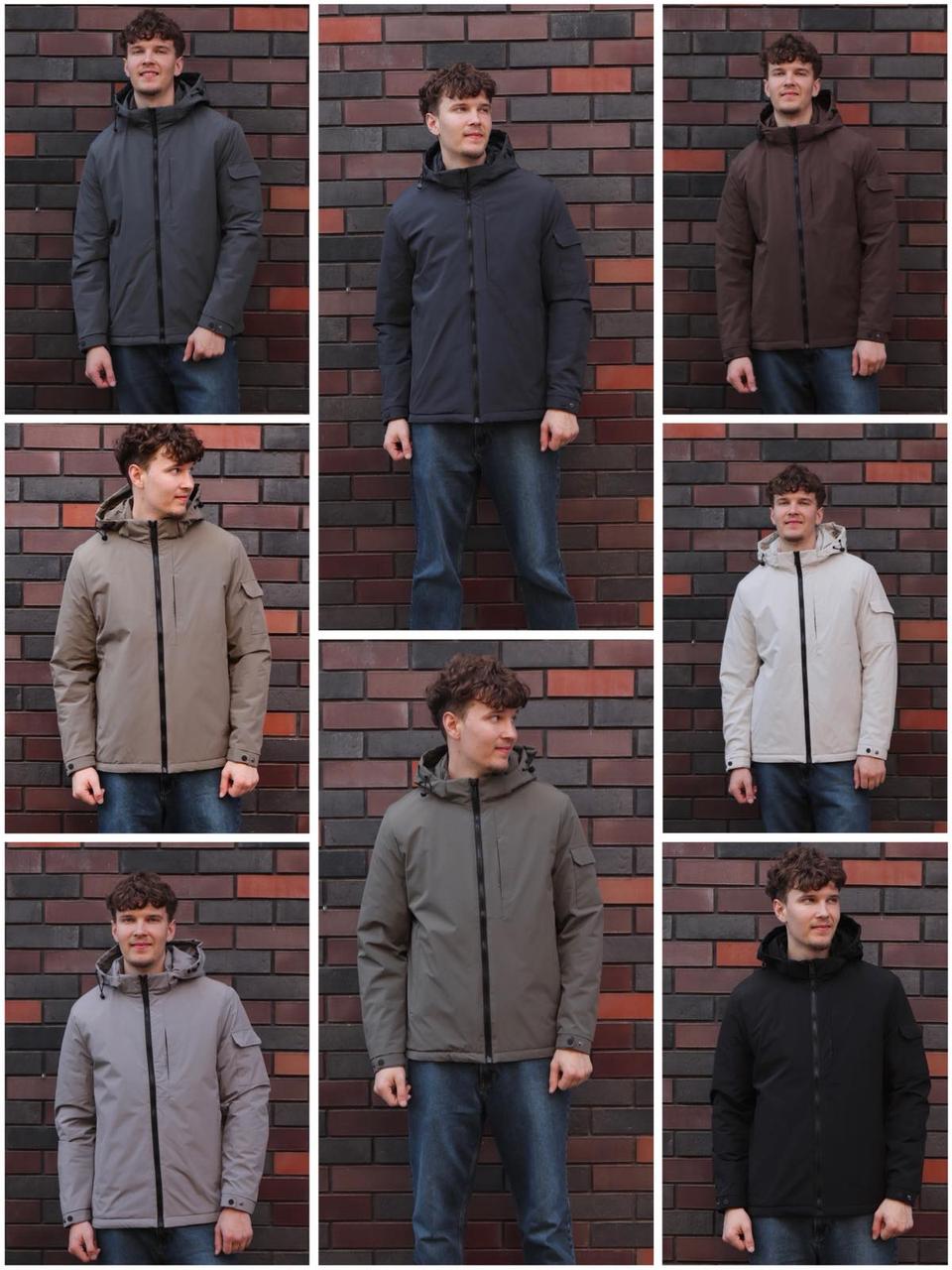 Стильна куртка в чорному та темно-бежевому кольорі, фото 1