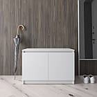 Тумба під взуття біла в передпокій на 2 полиці габаритами 80×40×53 см, фото 2