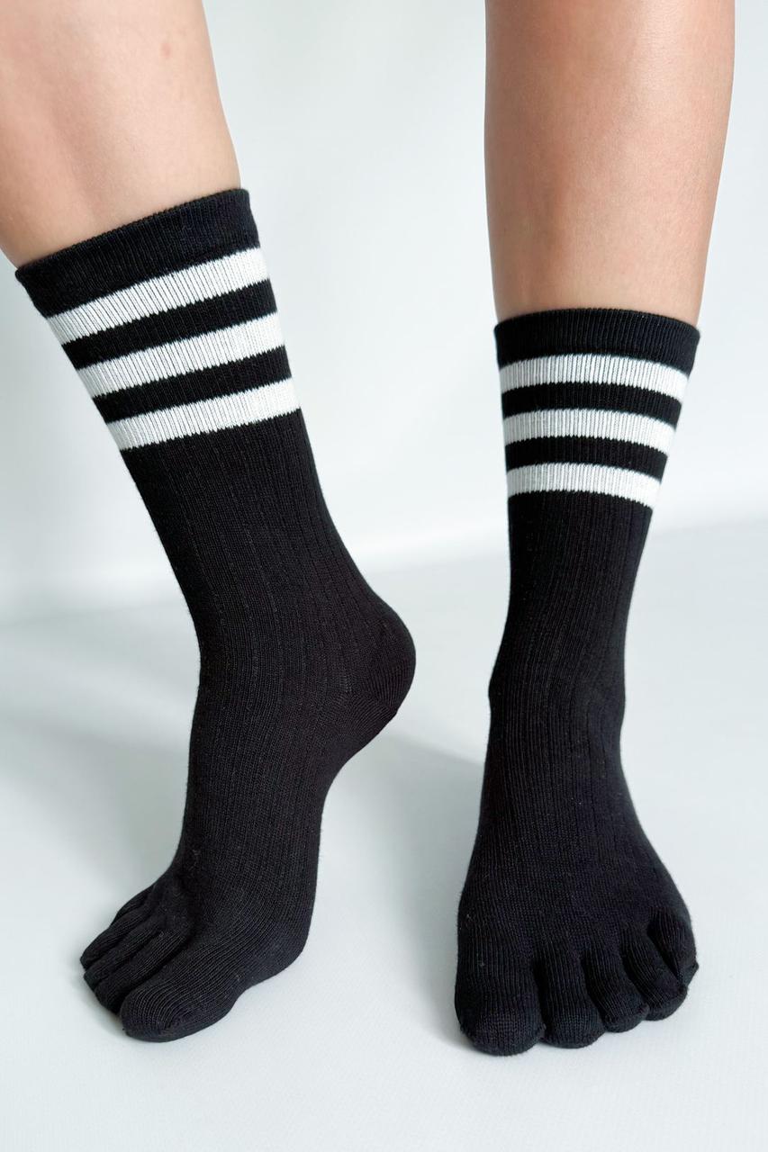 Шкарпетки з пальцами високі жіночі Шарм Apmi 36-39 чорний, фото 1