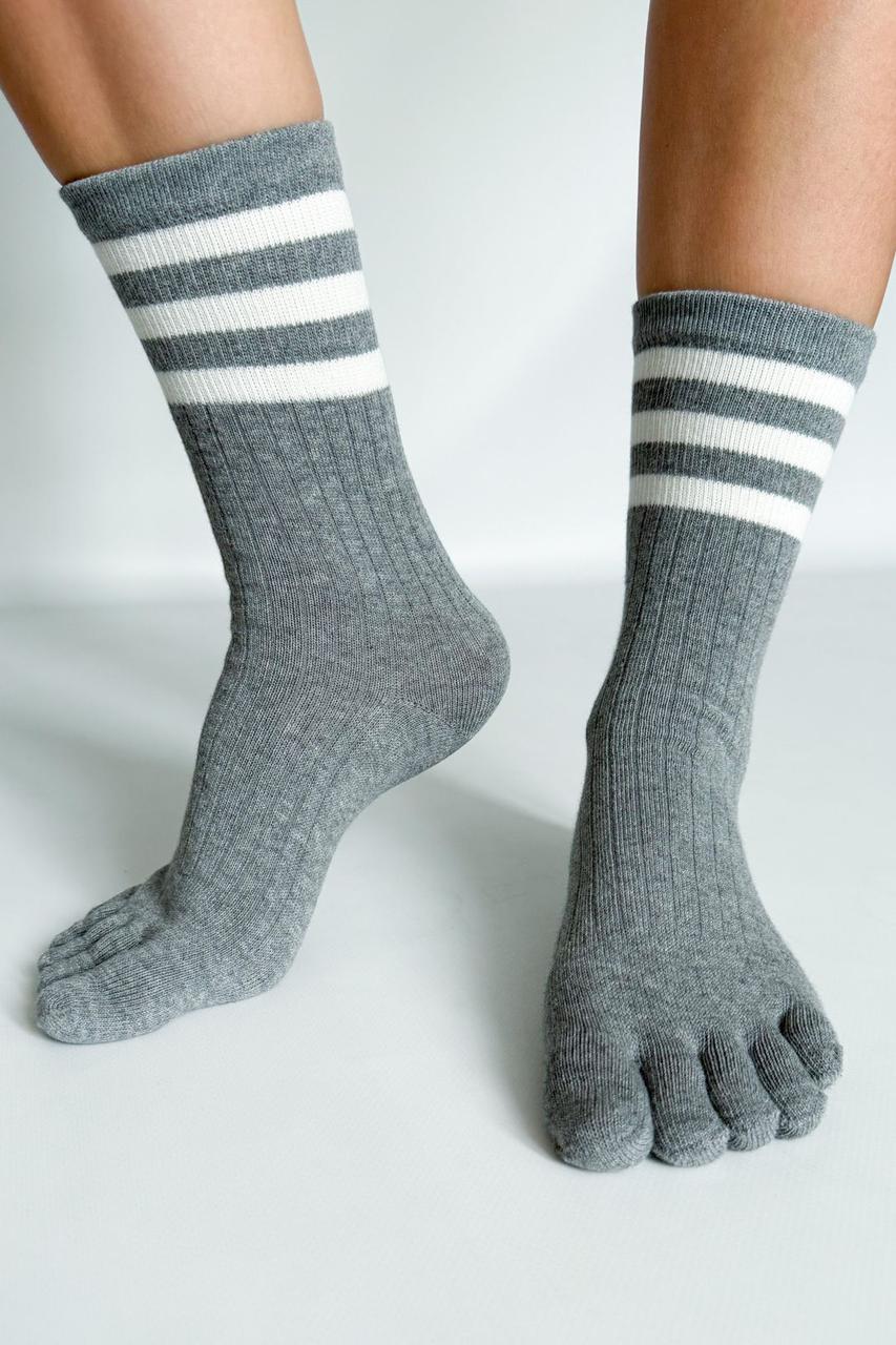 Шкарпетки з пальцами високі жіночі Шарм Apmi 36-39 сірий, фото 1