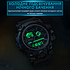 Годинник військовий тактичний чорний протиударний водонепроникний з підсвічуванням будильник секундомір Sanda Army, фото 4