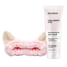 Маска для обличчя HOLLYSKIN Hyaluronic Acid Face Mask + Пов’язка косметична, 100 мл (0064h)