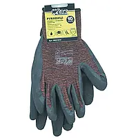 Рукавиці ПЕ спандекс бордові з чорним латексним покриттям WE2157H Werk