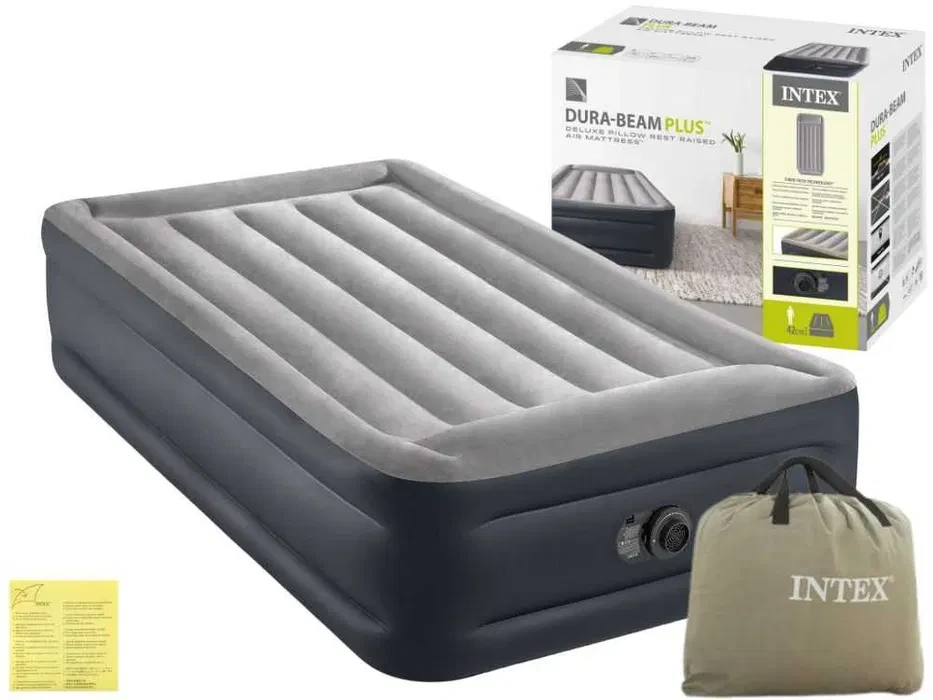 Intex 64132 Туристична надувне ліжко з електронасосом, фото 1